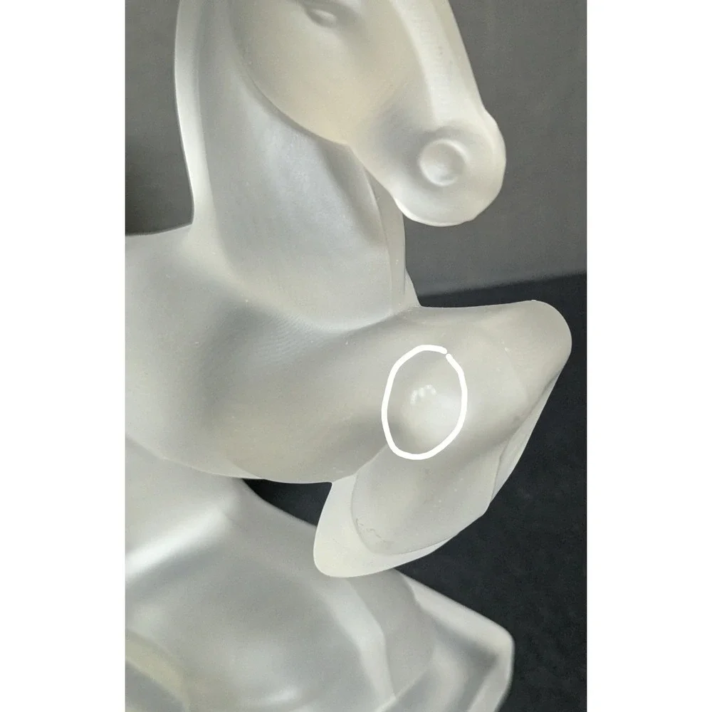 Vintage L.E. Smith Frosted Glass Rearing Horse Bookends Pair – Art Deco 1940s